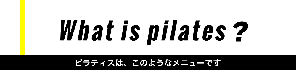 ピラティスは、このようなメニューです